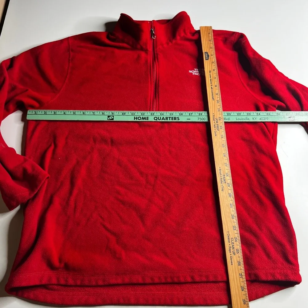 The North‎ Face Mens XXL Red Textured Fleece Quarter Zip Pullover Sweater